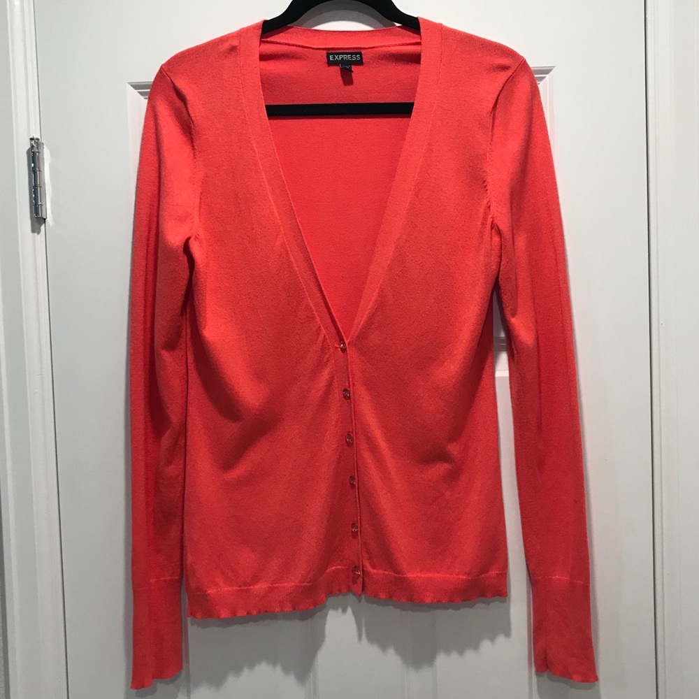 Express Pink 6-Button thin Women’s Cardigan